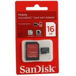 Cartão MicroSD SANDISK 16 GB