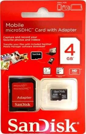 Cartão MicroSD SanDisk 4GB