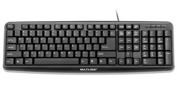 Teclado básico slim preto usb - Tc065 multilaser